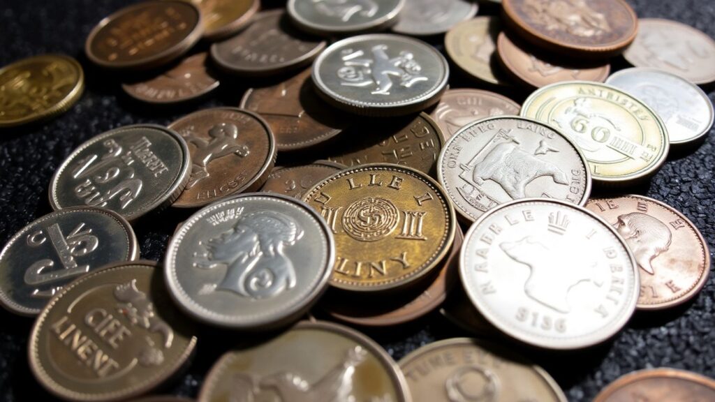 Collection of valuable coins for collecting