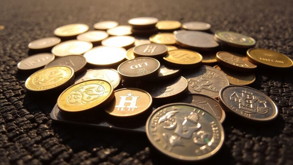 Collection of gold and silver coins