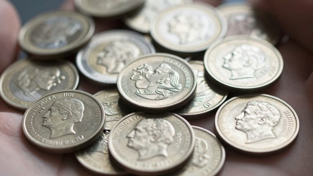 Shiny, well-preserved coins with intricate details.