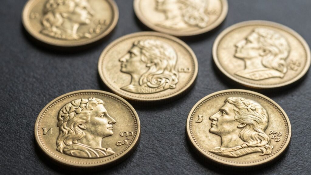 Flowing hair gold coins for sale in Tampa.