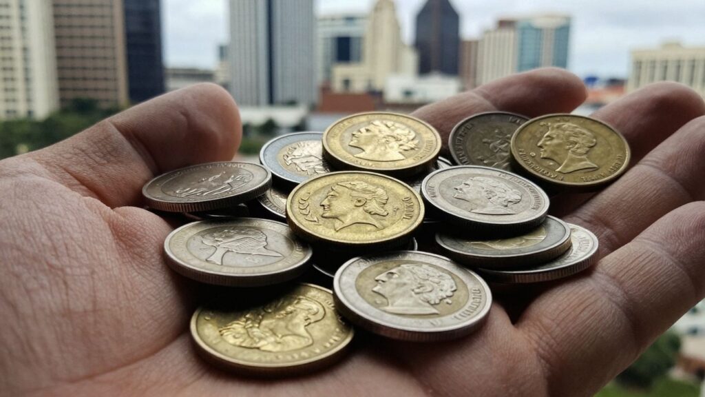 Tampa coin collection with gold and silver coins.
