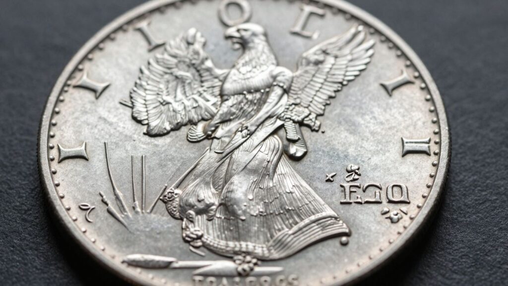 Silver Peace Dollar coin close-up