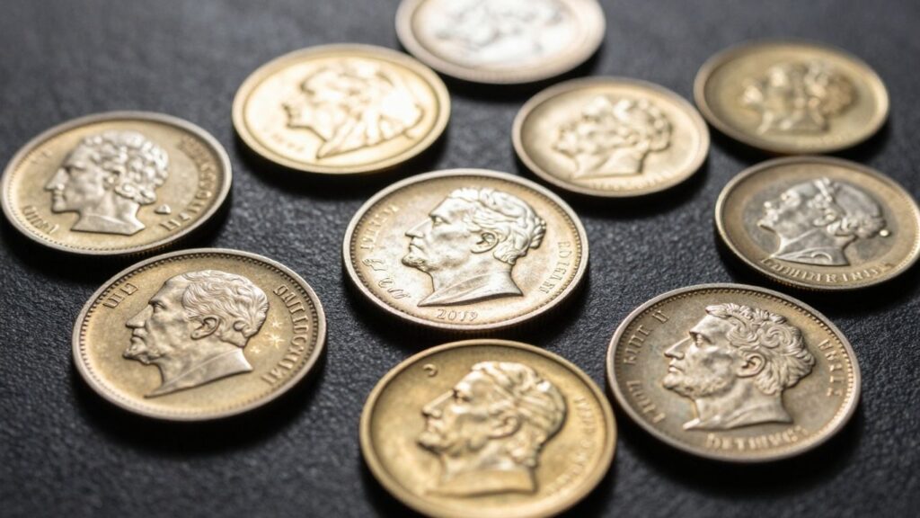 Collection of valuable rare coins for sale.