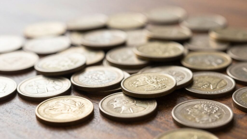 Collection of gold and silver coins