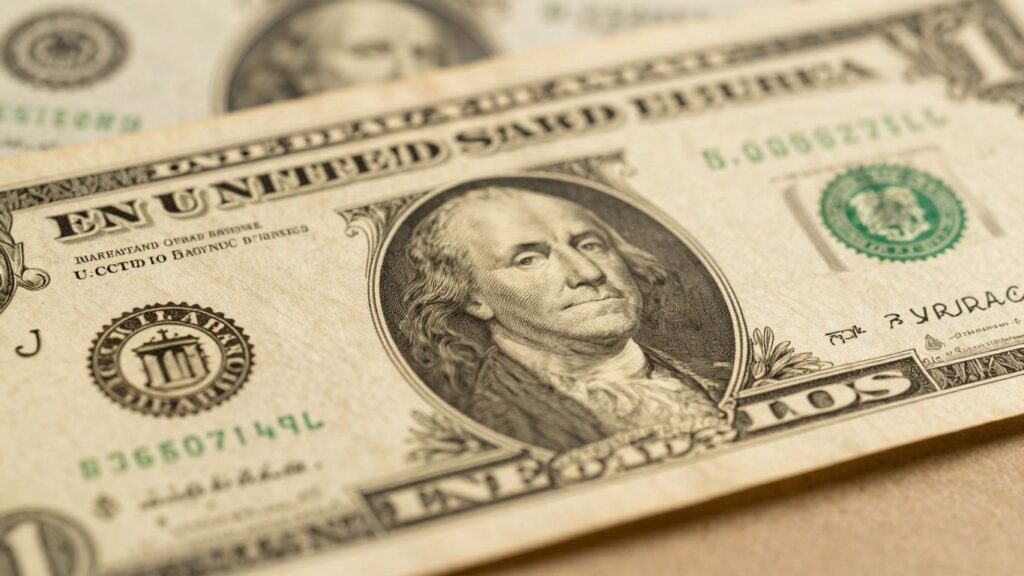 Gold certificate currency bill close-up